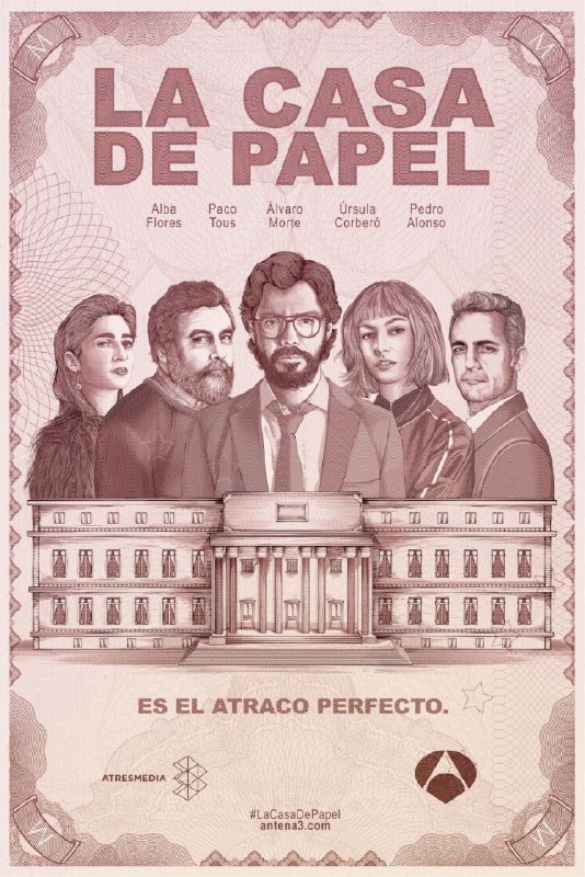 名称：纸钞屋 5季全 1080P 简英双语硬字幕描述：八名窃贼将自己与人质反锁在西班牙皇家造币厂内，他们背后的犯罪首脑则妄图操纵警察实现自己的计划