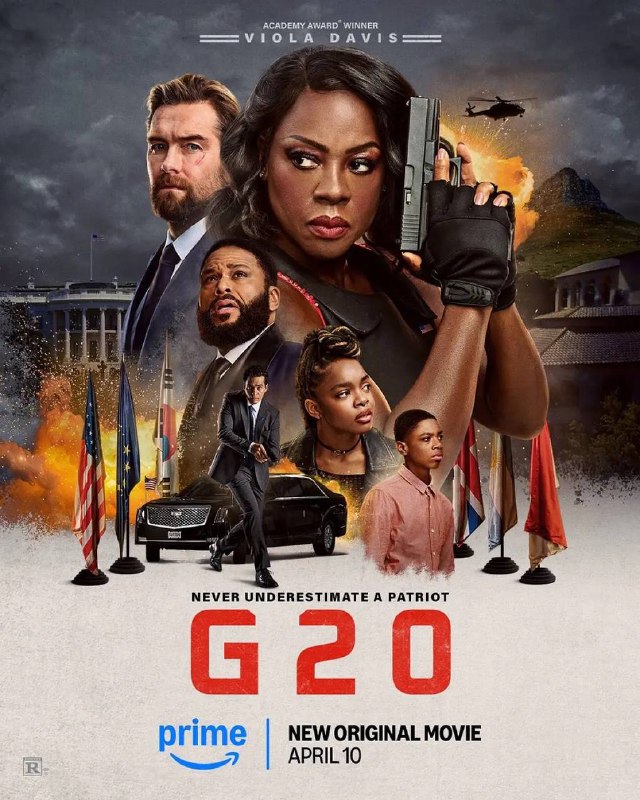 名称：G20峰会 (2025) 4K HDR 中字内嵌字幕描述：影片虚构的G20峰会被恐怖分子破坏，戴维斯饰演的美国总统泰勒·萨顿，必须倾尽治国之道和军事经验来保护她的家人、她的同僚领袖，当然还有整个世界